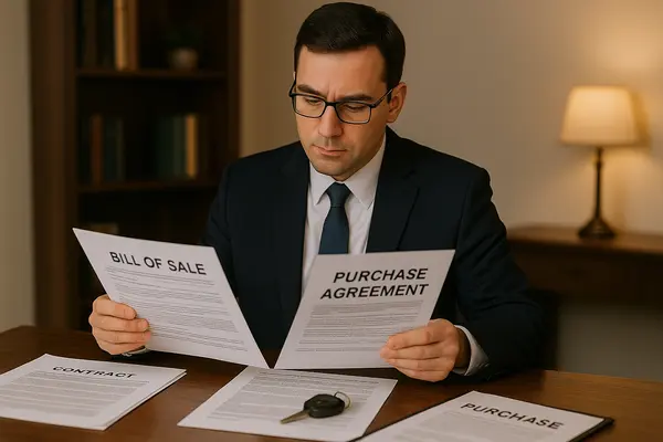 a lemon law lawyer in his office reading a bill of sale and purchase agreement from San Jose Lemon Law Attorney in San Jose, CA - How to know if I qualify for lemon law a lemon law lawyer in his office reading a bill of sale and purchase agreement from San Jose Lemon Law Attorney in San Jose, CA - How to know if I qualify for lemon law