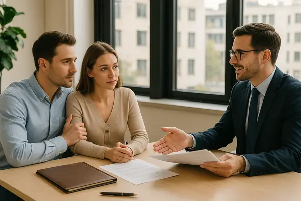 a lawyer talking to a young couple in his office from San Jose Lemon Law Attorney in San Jose, CA - Lemon Law for Toyota Vehicles a lawyer talking to a young couple in his office from San Jose Lemon Law Attorney in San Jose, CA - Lemon Law for Toyota Vehicles
